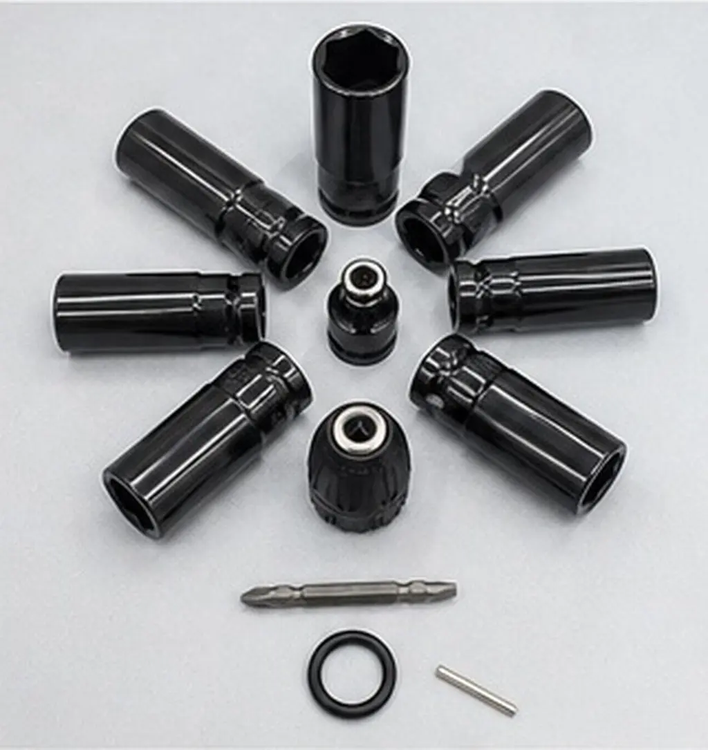 1Set Impact Sockets Electric Wrench Sleeves Chrome Vanadium Steel Heavy Duty Socket Set Home Repair Professional Use Electric