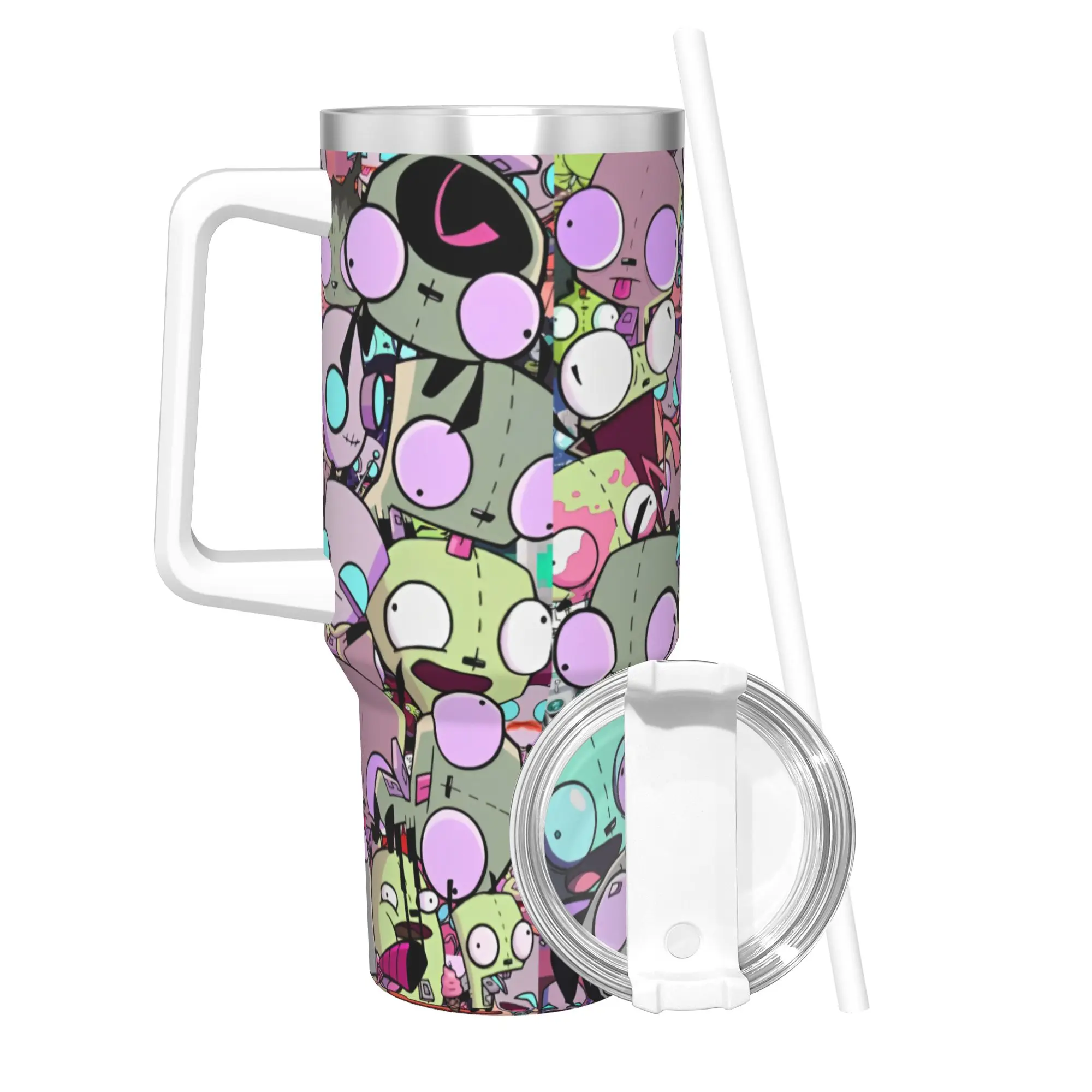 

Стакан из нержавеющей стали Invader Zim Gir, термокружка, сохраняющая тепло, холодные и горячие кружки, чашка, дорожная бутылка для воды