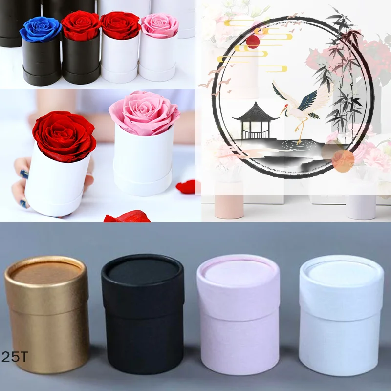 

Круглая подарочная коробка-ведро для цветов, упаковка для букетов, цилиндрическая коробка для цветов, подарок на свадьбу, День святого Валентина, 6,5*7,5 см