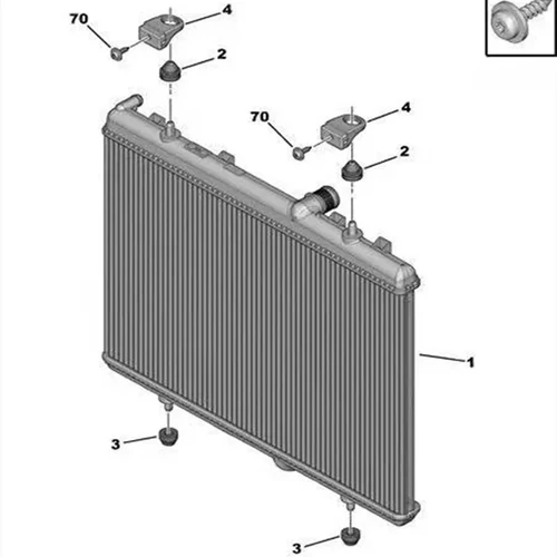 Imagen 2 del producto Adecuado para Peugeot 206 207 3008 308 T73 5008 RCZ CitroenC4 C5 DS5 soporte de fijación de radiador revestimiento flexible condensador muelle de goma