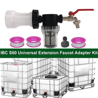 8pcs Set Garden Water Tank IBC S60 Extension Pipe Adapter Cover Faucet Double Nipple Joint Water Pipe Outlet Joint Combination