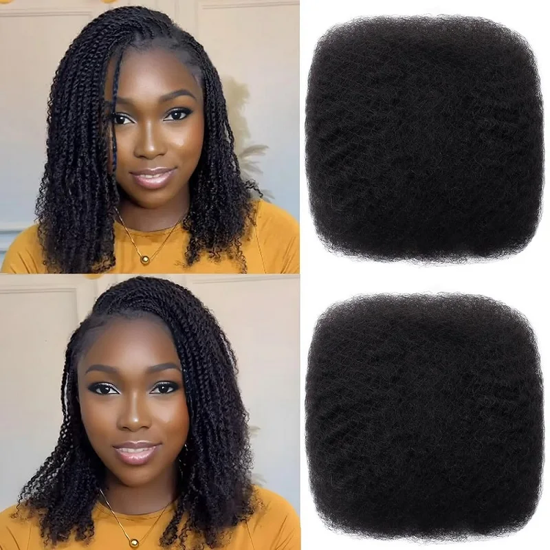 50gram Bulk Hair No Attachment Afro Kinky Curly 100% Human Hair Bulk For Crochet Braid Hair Dreadlock Hair Extension