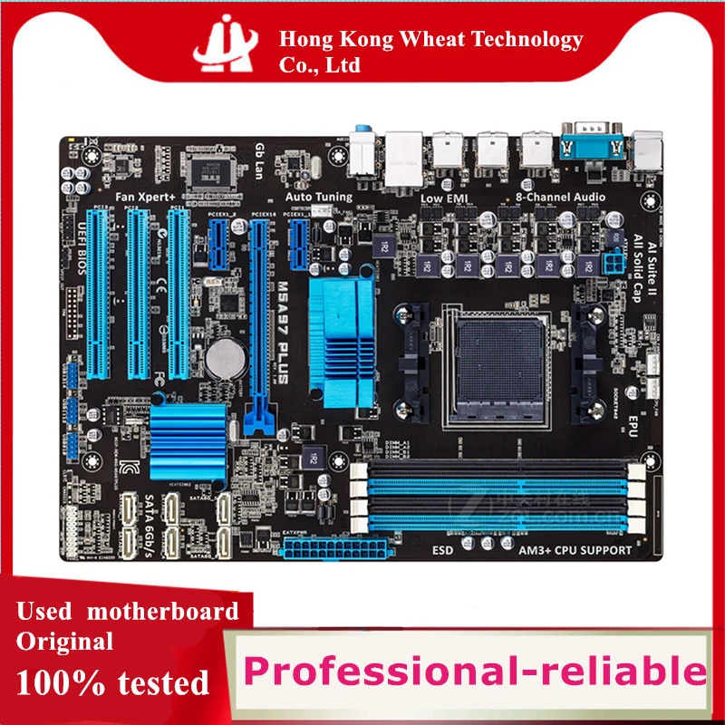 For AMD 970 M5A97 PLUS motherboard Used original Socket AM3+ AM3 DDR3 32GB USB2.0 USB3.0 SATA3 Desktop Mainboard