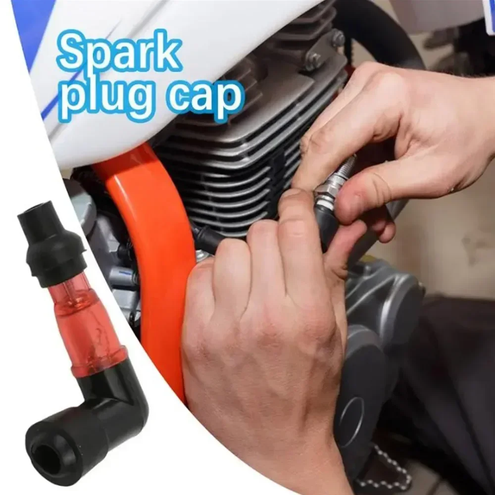 1Pc Motorcycle 3 Color 90Degree Flashing Spark Plug Cap Ignition High-pressure Cap Flash Spark Plug Cap Motorcycle Equipments