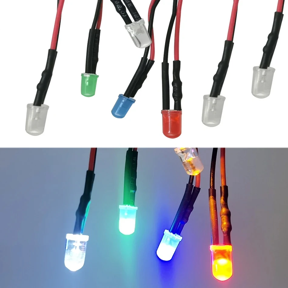 DC12V 5mm migocząca świeca wstępnie okablowany okrągły model LED dioda elektroluminescencyjna pomarańczowy żółty czerwony DIY lampka nocna światło