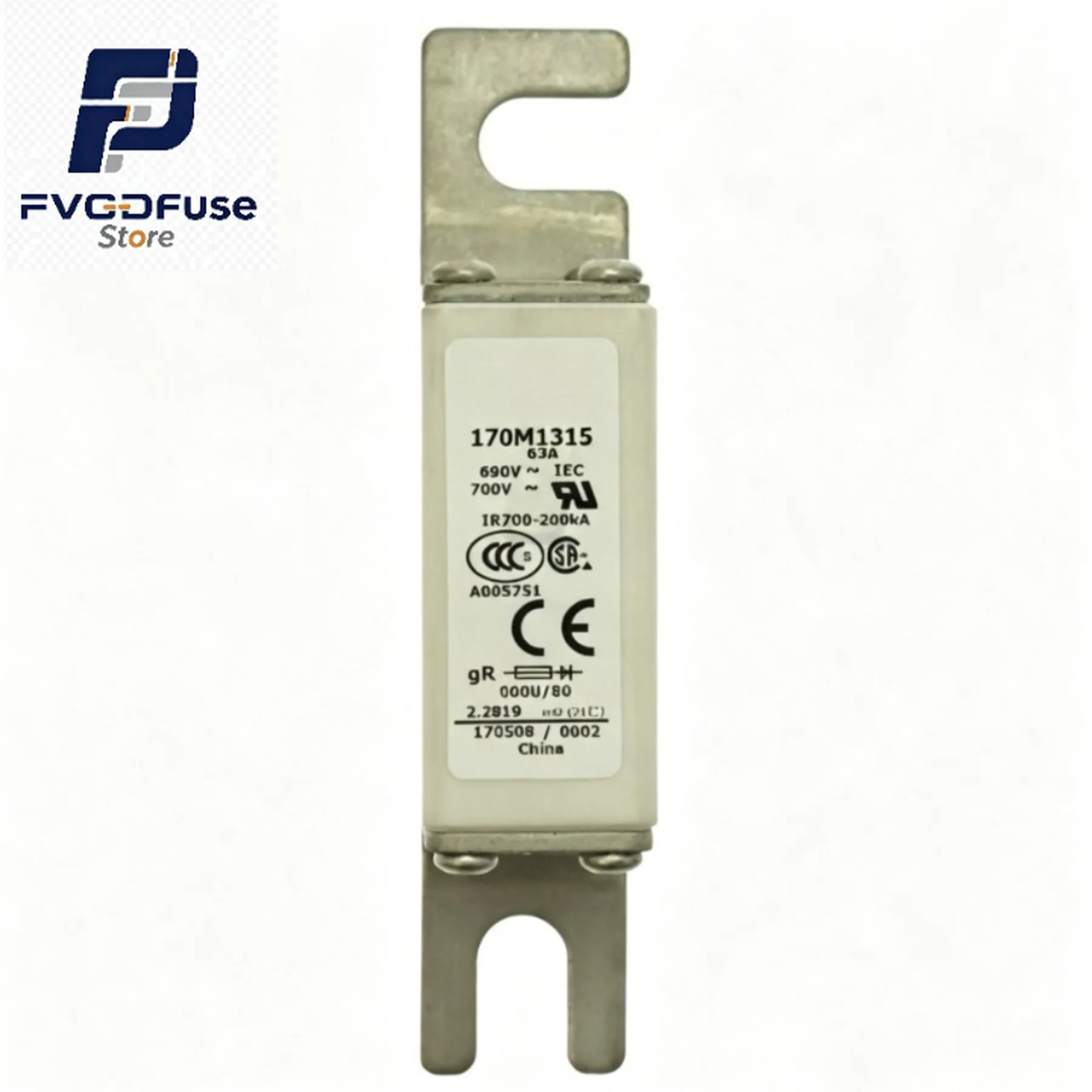 1/10PCS OEM 170M1315 63A 690V High Speed Square Body Semiconductor Protection Fuse