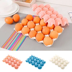 1pc 15grids Stackable Eggs Storage Box Kitchen Fridge Egg Organizer 3 Colors Classic Style Egg Storage Rack Plastic Holder