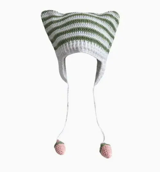 

Cat Ears Beanie Eared Fuzzy Hat with Cold Weather Thermal Moving Acrylic Earmuff Men and Women Knit