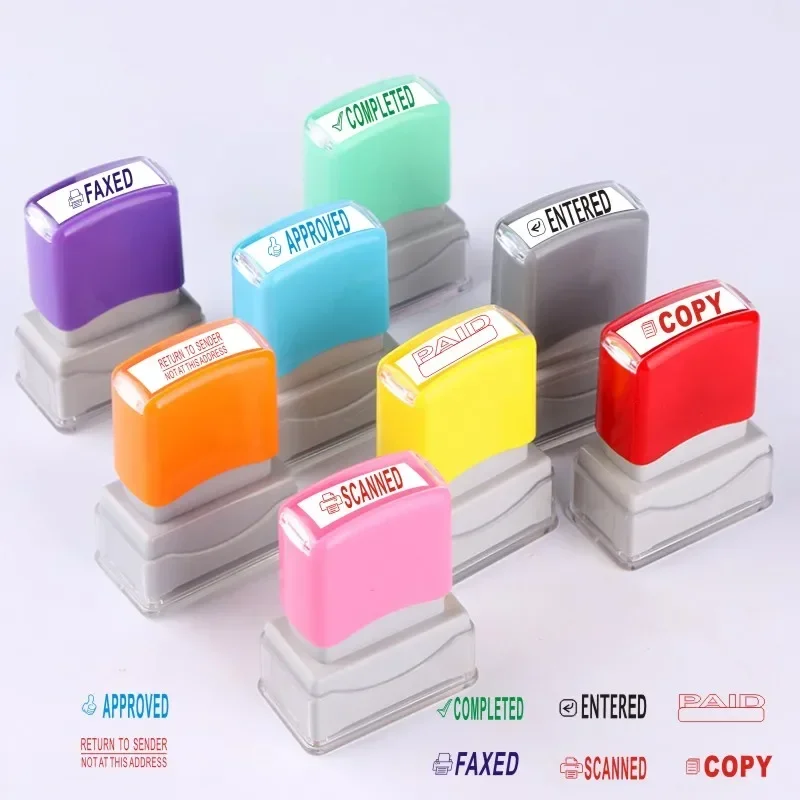 

customization Self Inking Office Stamp Set for Approved Paid Completed Copy Faxed Scanned Stamps,Teacher Stamps–Kazakh language