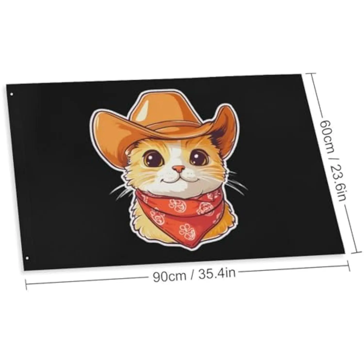 Cowboy Cat Meowdy Bandana Flag Durable Indoor Outdoor Banner with Grommets