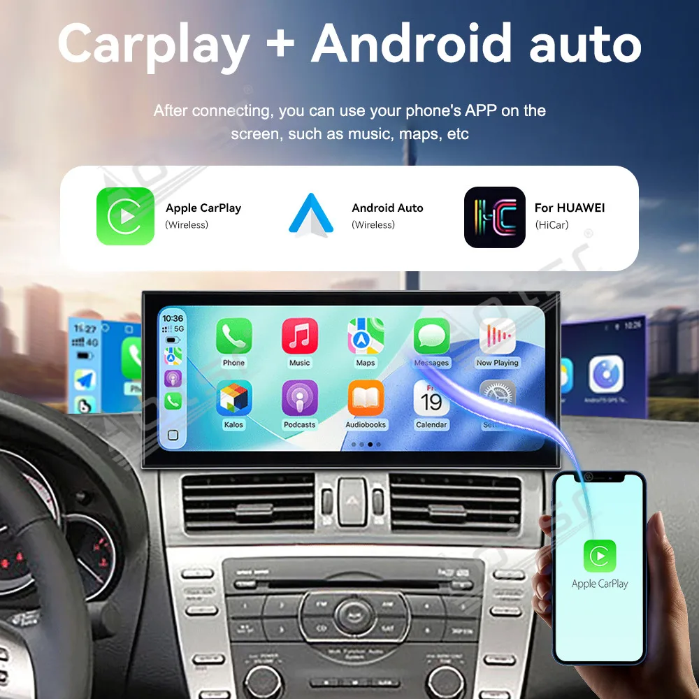 For Mazda 6 2004-2015 15.8 Inch Android 15 CarPlay Car Radio HD Touch Screen Multimedia Player GPS Navigation Head Unit Upgrade