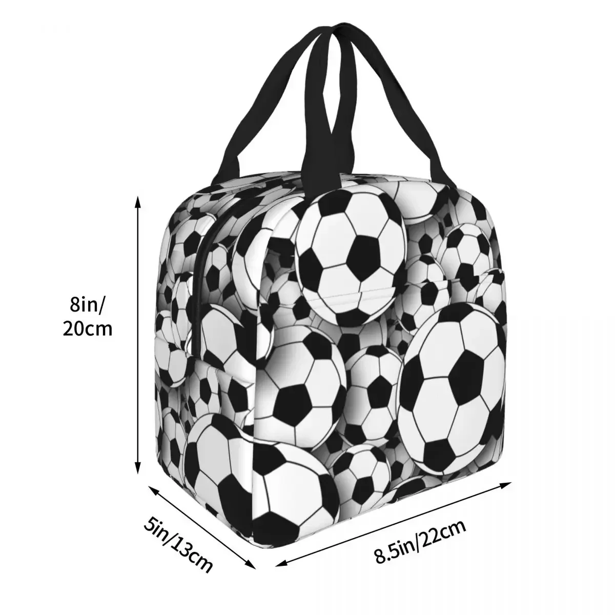 Bolsa de almuerzo con aislamiento de fútbol, pelotas de fútbol de alta capacidad, bolsa térmica reutilizable deportiva, fiambrera, bolsa de comida para Picnic universitario