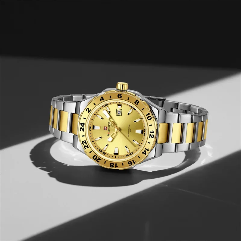 نمط جديد NAVIFORCE 2025 ساعات كوارتز عادية للرجال الفولاذ المقاوم للصدأ 3ATM مقاوم للماء رجل ساعة عالية الجودة موضة ساعة اليد