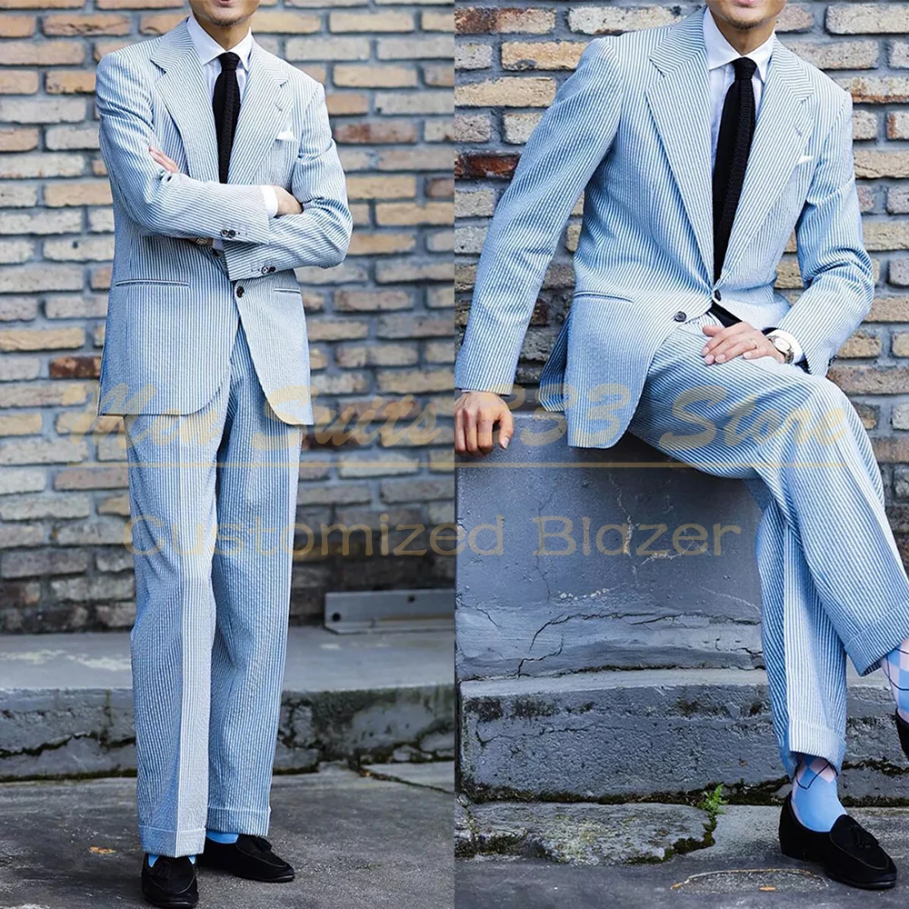 Elegante Hochzeit Herrenanzüge Luxus Einreiher Kerbe Revers Slim Fit 2-teilige Jacke Hosen Outfits Hochwertige männliche Kleidung