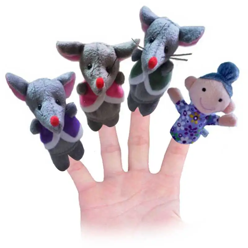 5-delige kikker kip muis dieren vingerpoppetjes verhaal vertellen kinderkamer sprookje de perfecte verjaardag kerstcadeau