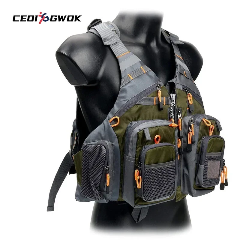 CEOI GWOK Life Jackets Multi Pocket Portable Life Jackets for All Types of Fishing Perfect for Lure Fishing Rock Fishing Boat