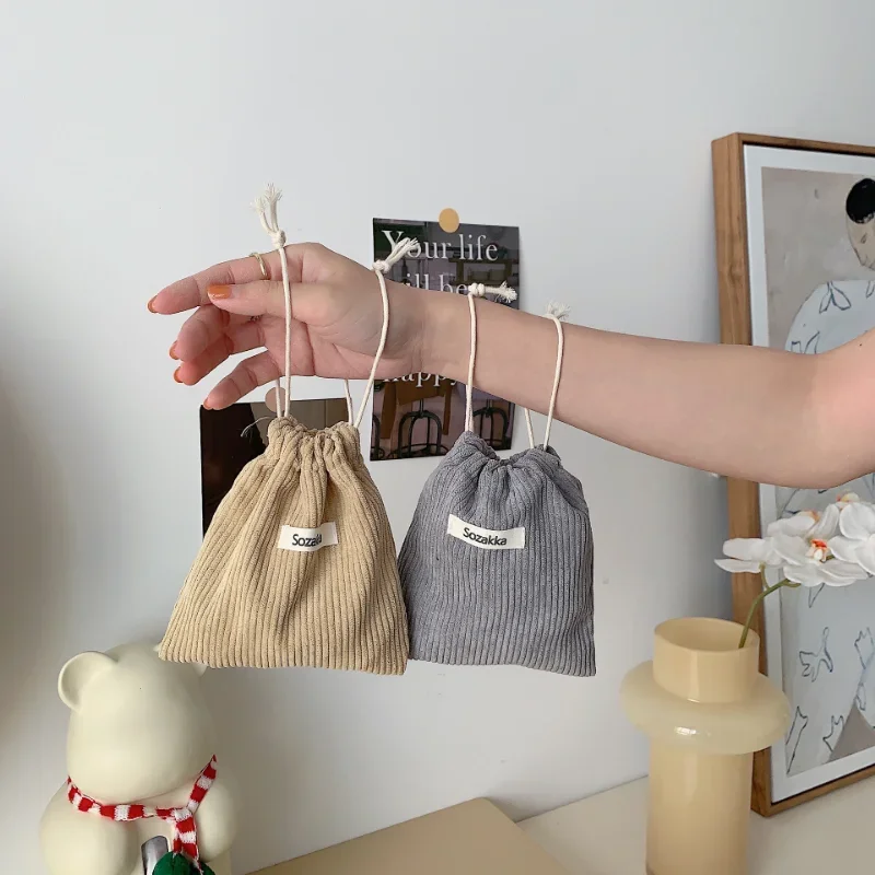 Bolsas mulher jóias batom cosméticos tote corda sacos storag bolsa de corda bonito veludo pequena bolsa de moedas saco de cordão