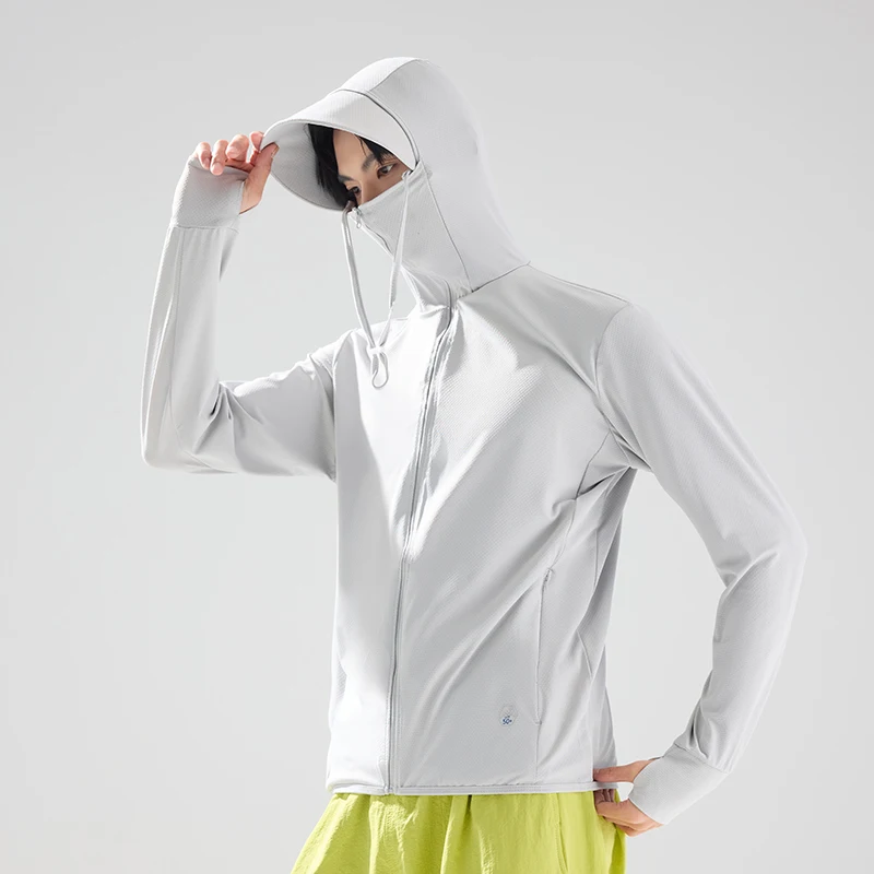 UPF50+ UV Men Breathable Fishing Jacket Outdoor Sports Shirt Running Protection Ice Silk Cool Feeling Sun Protection Lightweight view 3