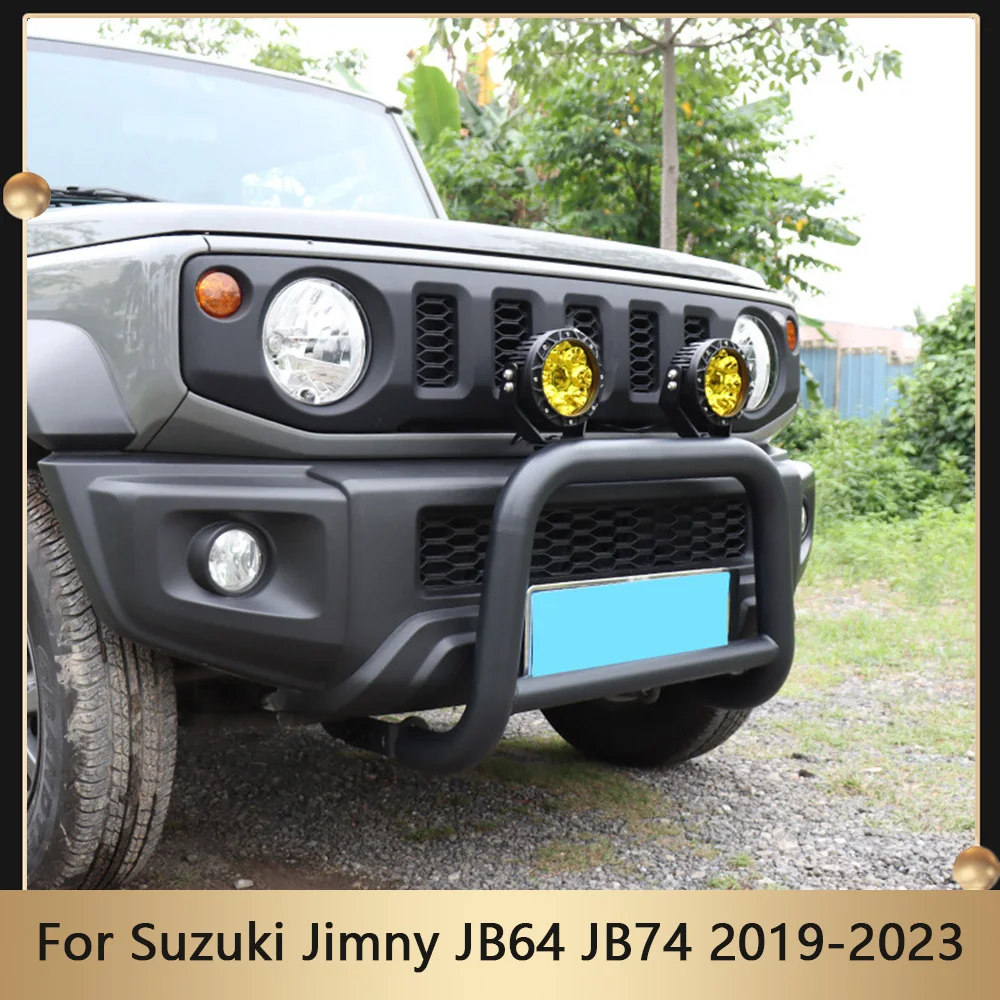 Car Front Bumper Steel Bull Bar Front Bumper Guard Protect For Suzuki Jimny JB64 JB74 2019-2023 Exterior Accessories