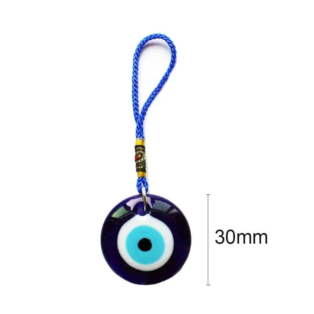 Blue Eye Lucky Eye Keychain Hand of Fatima Glass Bead Lucky Eye Pendant Transparent Tassel Pendant Car Hanging Charm Bag Charms