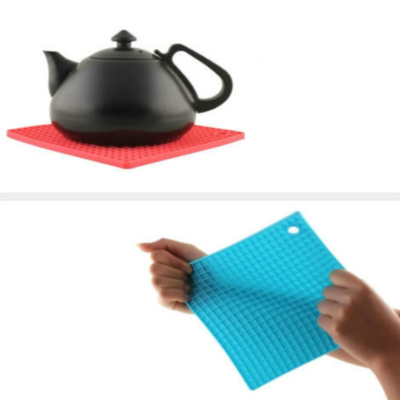 ซิลิโคน Tatakan Panci,เสื่อ Trivet,ที่เปิดขวด,ช้อน Rest Non Slip,ยืดหยุ่น,ทนทาน,แผ่นทนความร้อนหนา