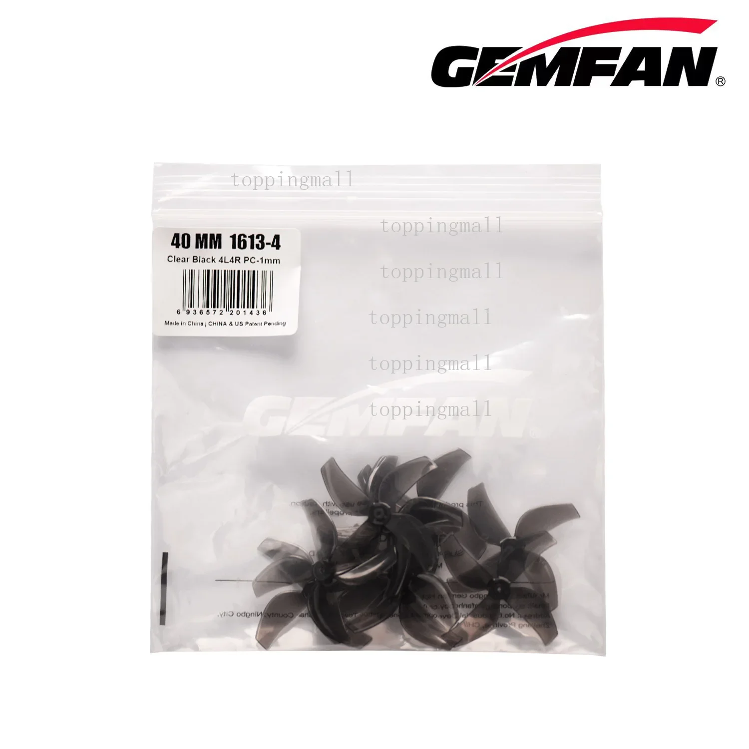 Gemfan 1613-4 المروحة 4-Blade 1.6 بوصة CW/CCW لطائرة بدون طيار FPV Racing Tiny Whoop/Inductrix عالية القوة متينة أسود رمادي أصفر