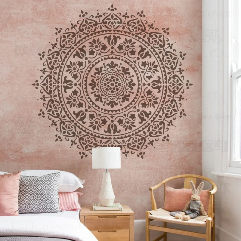 90cm - 130cm Stencil For Painting Wall Decor Decorative Template To Paint Plaster Larges Extra Mandala Huge Giant Flower S512