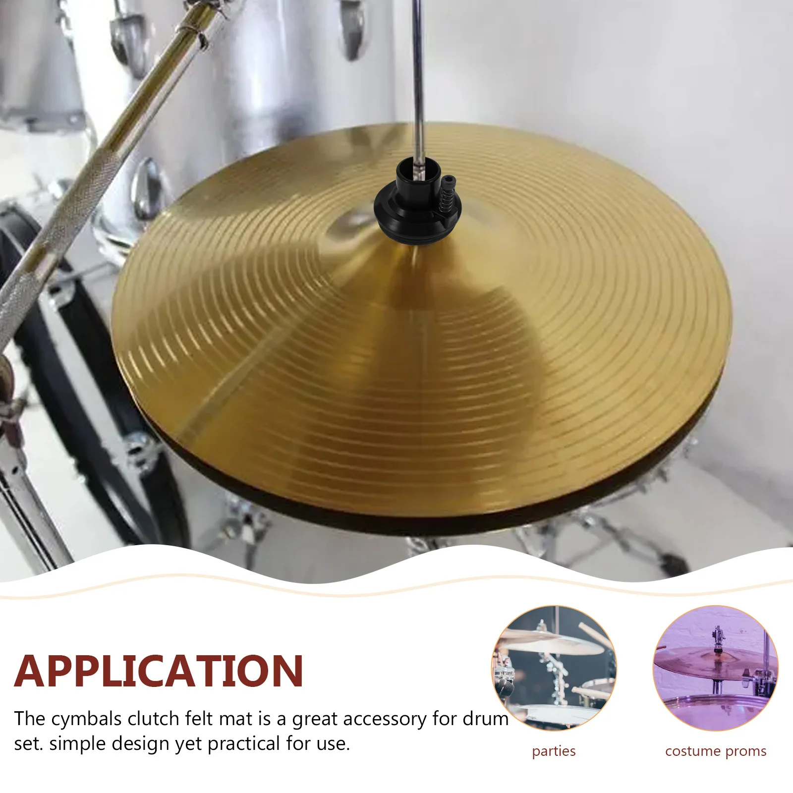

Cymbal Felt Durable Pads for Drum Set Hi Hat Cup Durable Felt Pads For Drum Clutch Accessories Cymbals Supplies