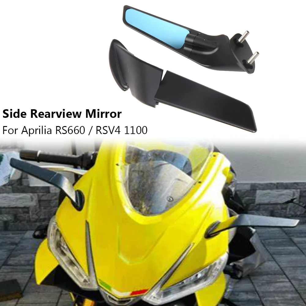 New For Aprilia RS660 RSV4 1100 2021 2022 Stealth Mirrors Motorcycle Wing Mirrors Adjustable Rotating Rearview Side Mirror