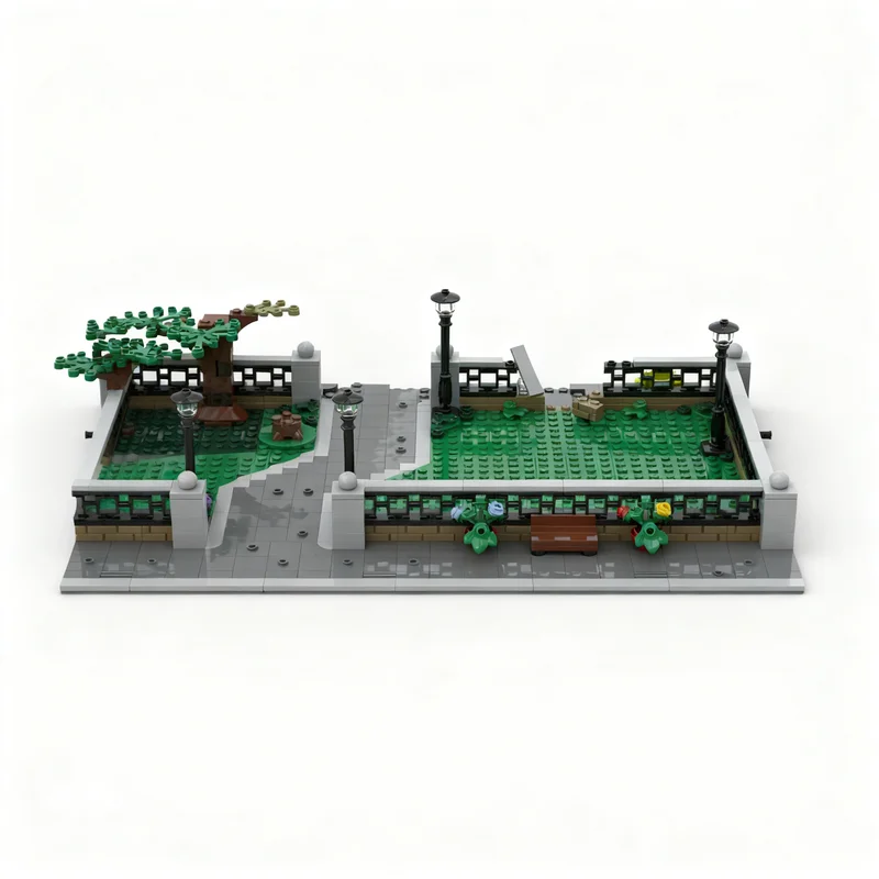 704-teiliges MOC Superhelden Marvelled New York Central Park Modellbausatz Architektur Weihnachtsgeschenkidee Bildung