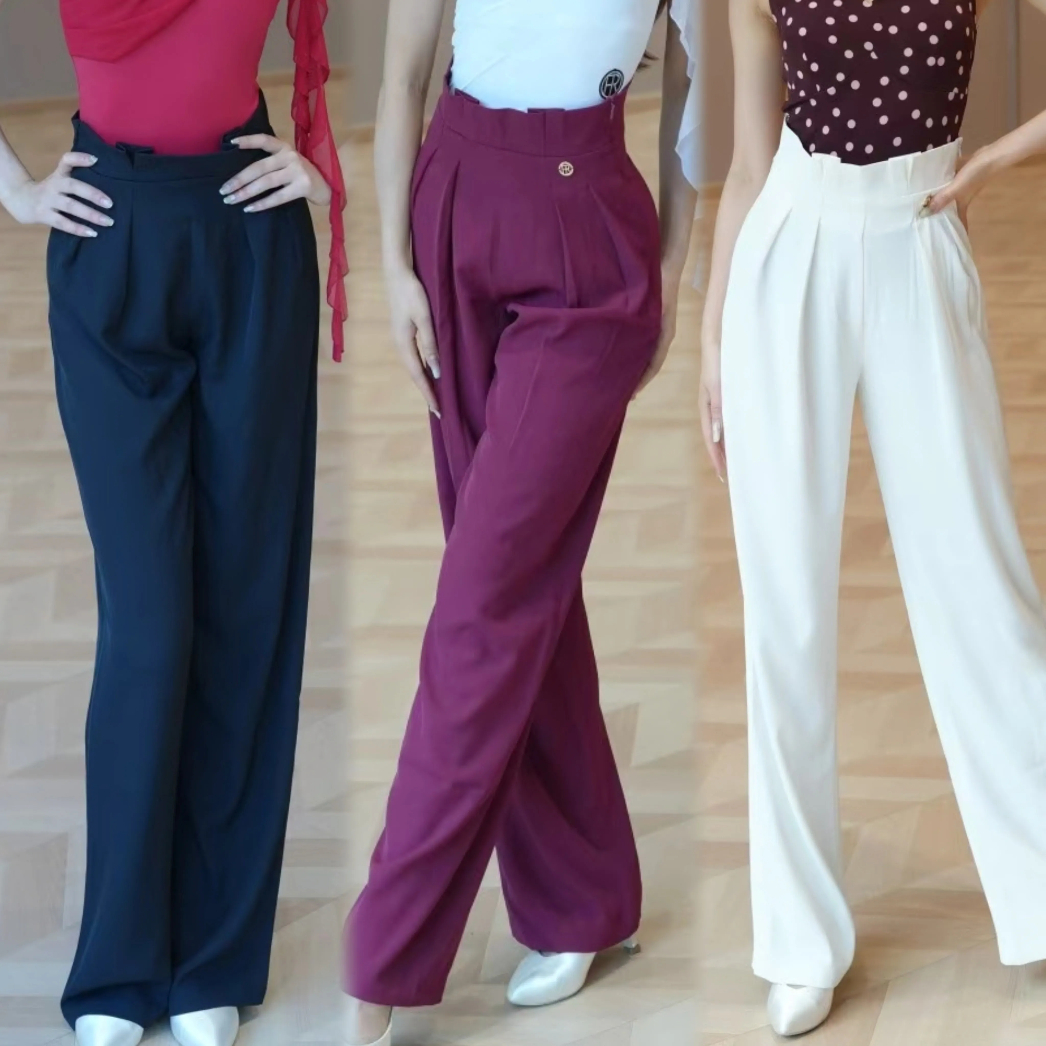 

Брюки для современных танцев румба для взрослых, женские брюки для латинских танцев, женские брюки с высокой талией для бальных танцев, SL15164