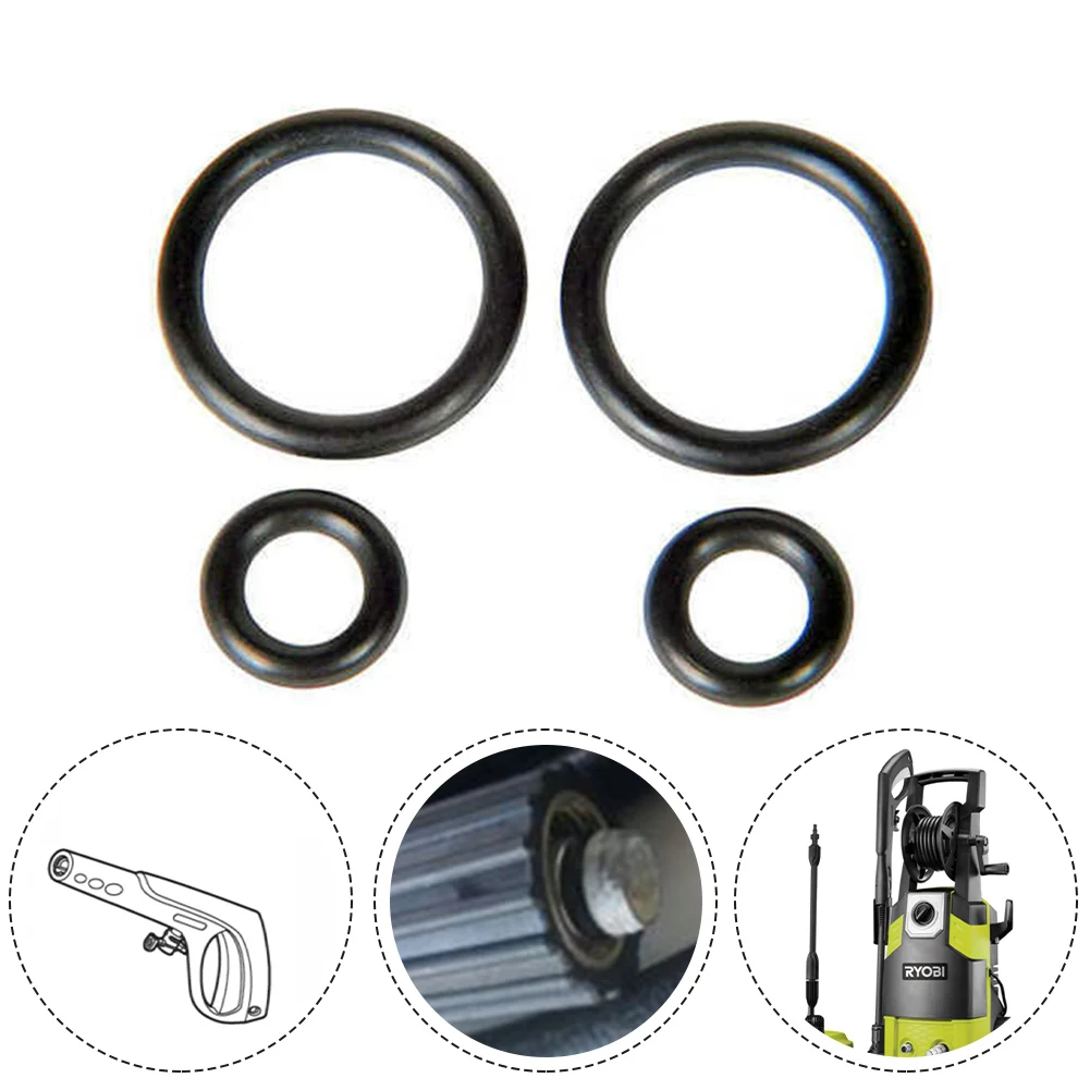 Pressure Washer Sealed Loop Delicate Exquisite Large O-rings Outlet High Pressure Pipe Rubber Small O-rings 4pcs