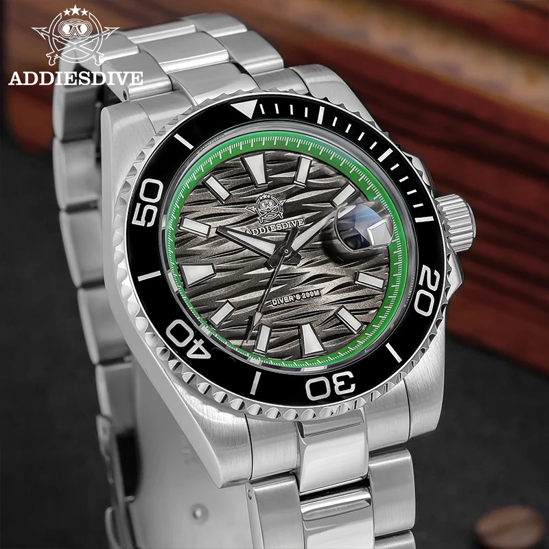 

ADDIESDIVE New Watch Men 200m Diving 41mm Stainless Steel Ceramic Bezel Waterproof Quartz Wristwatch BGW9 Luminous Diver's Watch