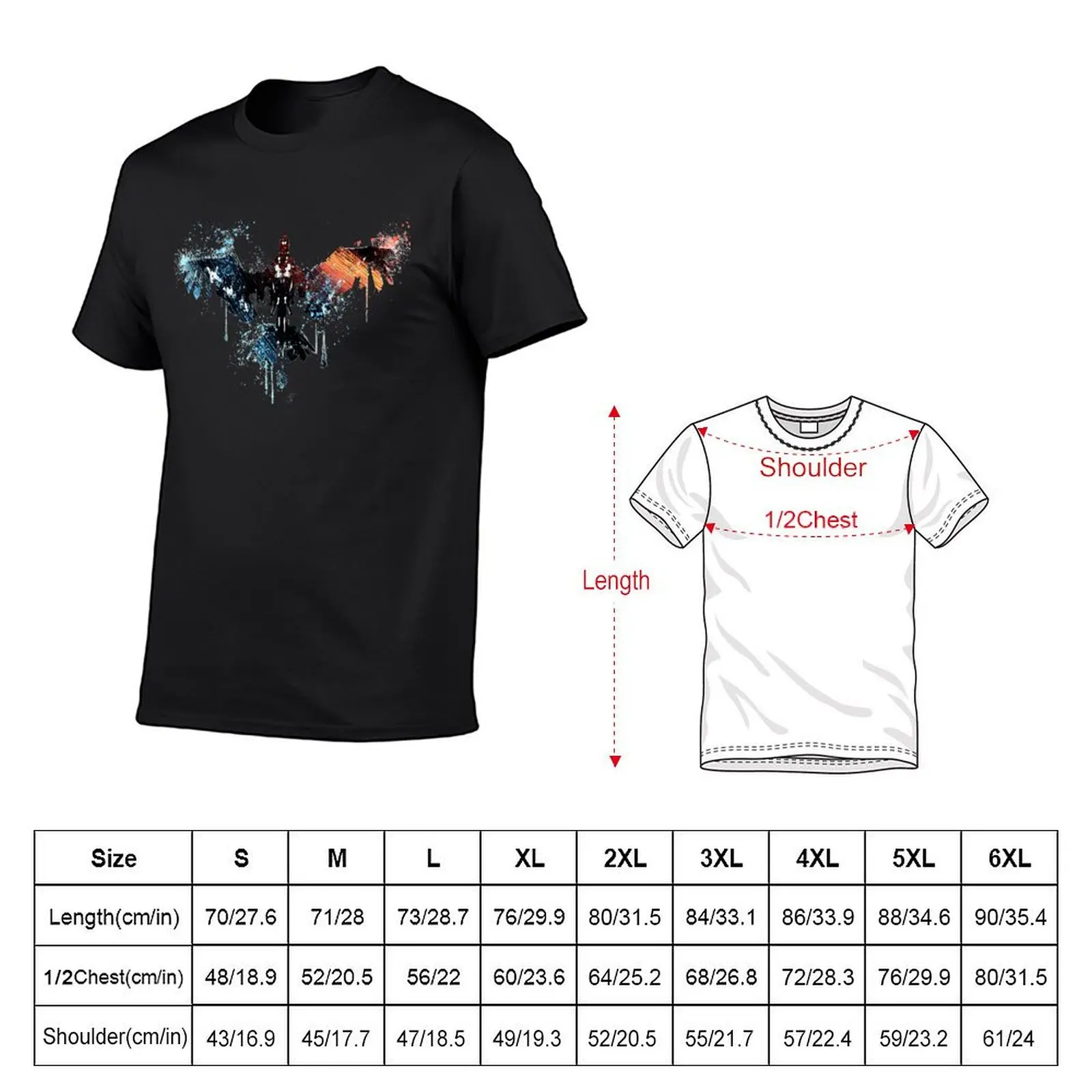 Horizon zero dawn colorful stormbird drawing T-Shirt custom shirt blue archive quick-drying men t shirt