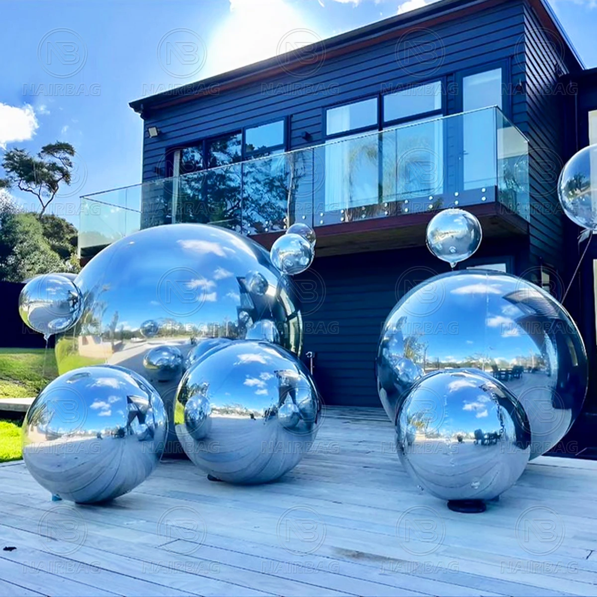 Boules de miroir gonflables sphère PVC grand ballon de miroir réfléchissant grande boule brillante pour Disco noël fête de mariage événements décor