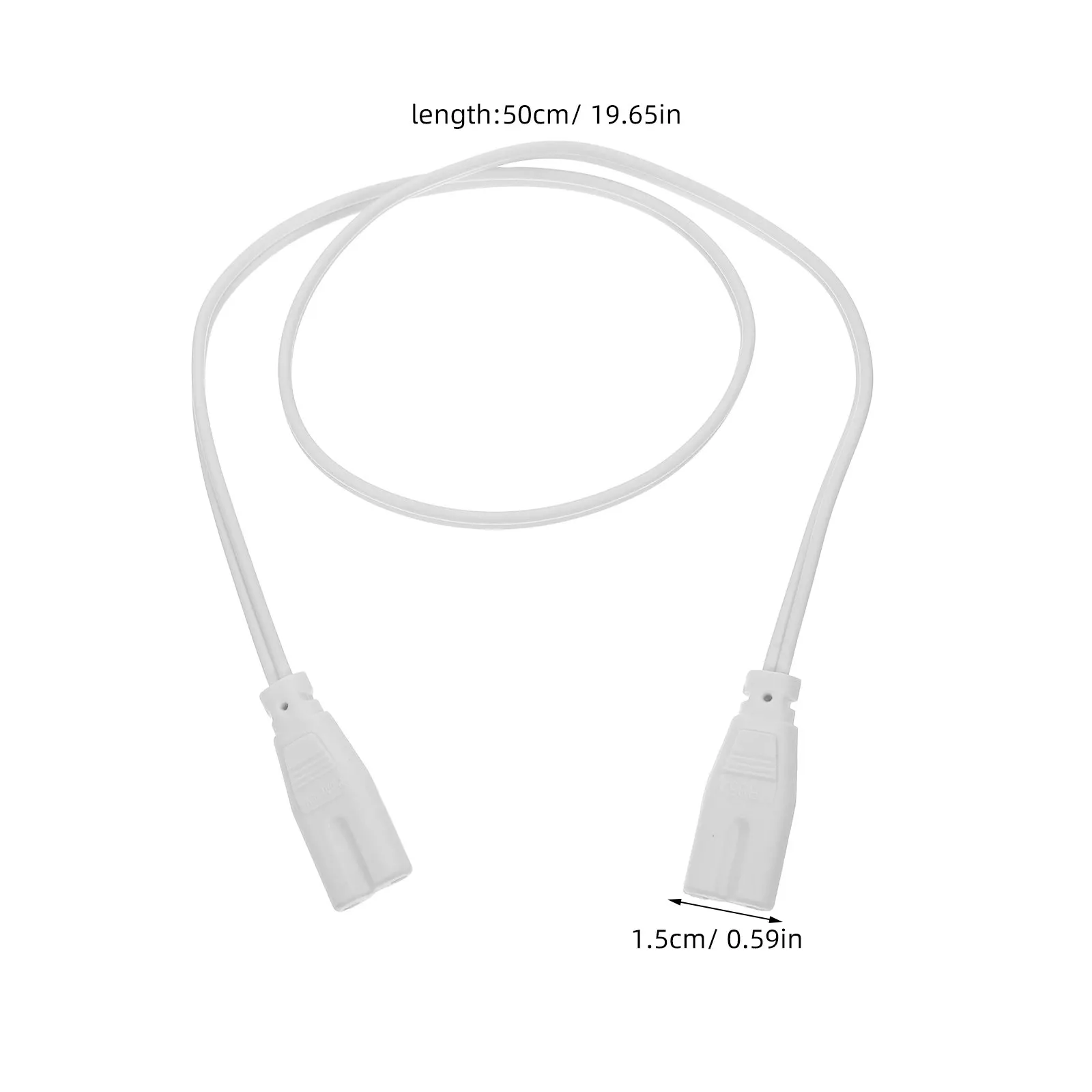 10Pcs Lamp Power Cord LED Light Cord Double Pin Tail 50Cm Replacement Wire Connector Lighting Safety Cable Lamp Ground Plug