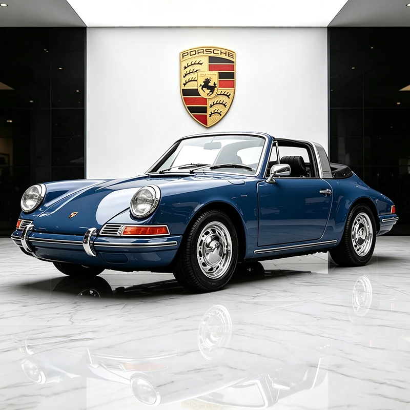 WELLY 1:24 Porsche 911 Targa 1965 Legierungsauto, Druckguss-Modellfahrzeug, Miniatur-Modellauto für Sammler und als Geschenk