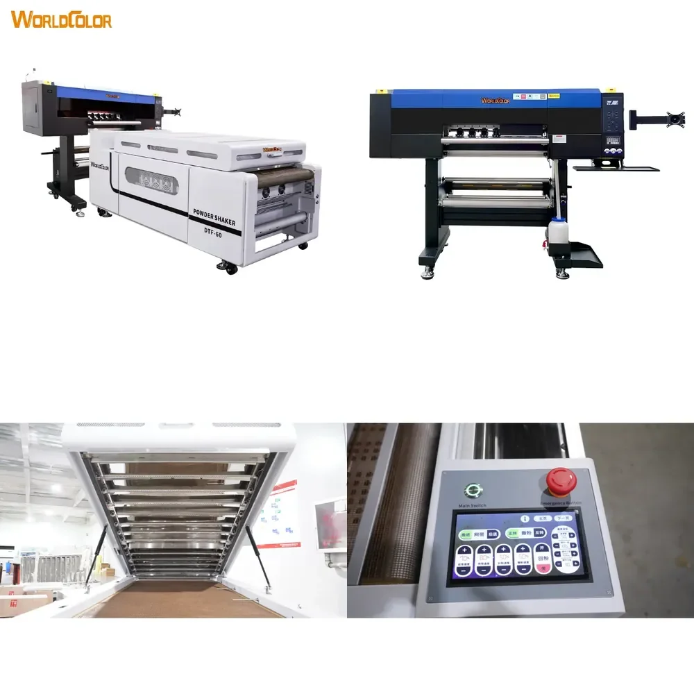 Fast Print Speed 60cm T Shirt DTF Printer 6 Heads I3200 DTF PET Film Printer New Automatic Dryer Oven