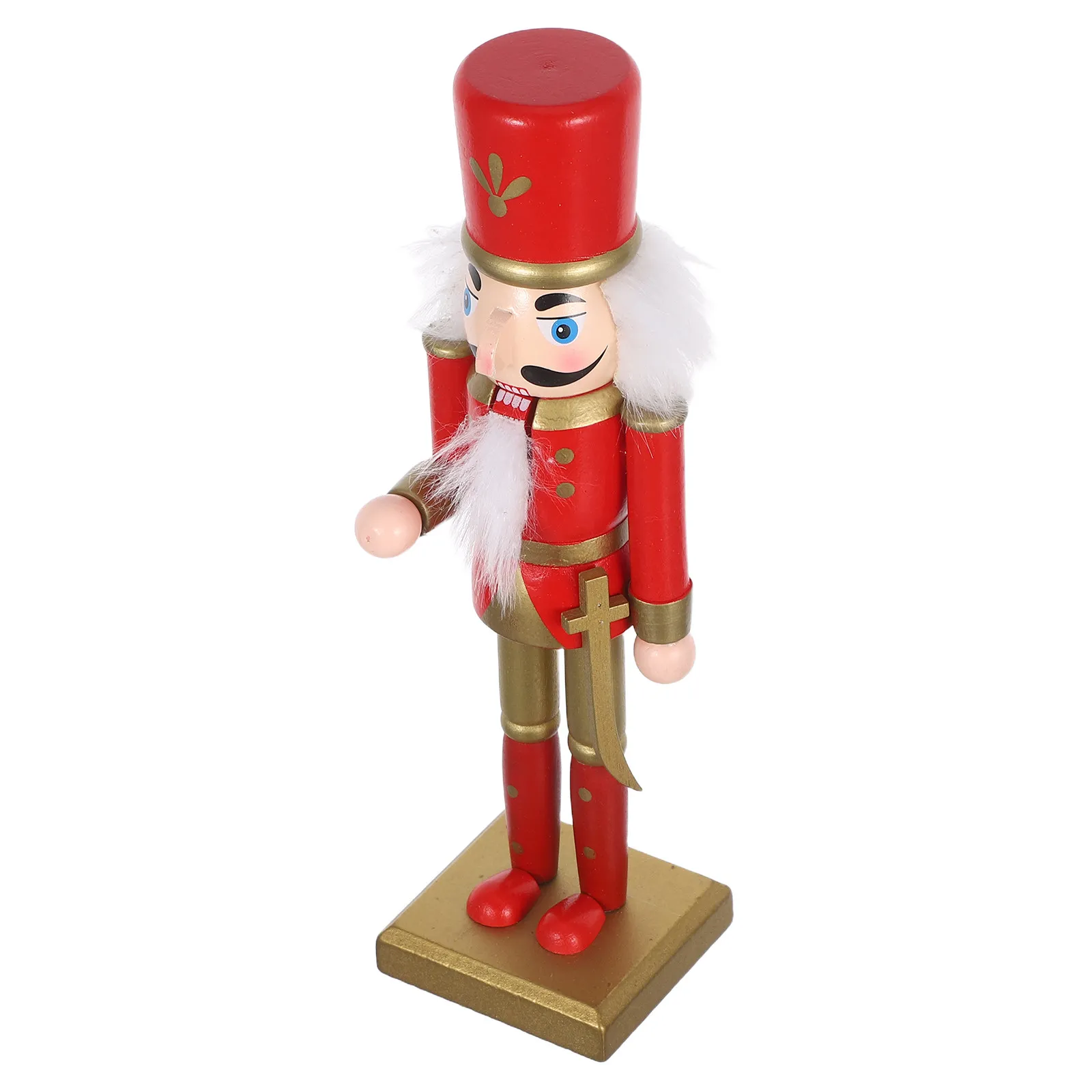 Traditional Wood Nutcracker Soldier Figure Christmas Decor Vibrant Colors Reusable Festive Ornament for Desk Tree Table Home