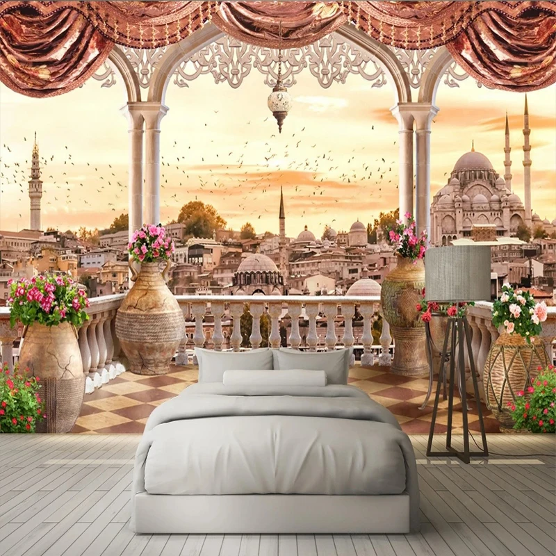 Modern 3D Wallpaper Turkey City Landscape Photo Mural Canvas Expand Space Balcony Wall Painting Bedroom Living Room Home Decor