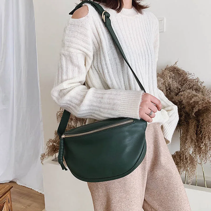 أزياء بسيطة الصدر حزمة لينة جلدية فاني حقيبة مصمم المرأة الخصر حقيبة الشارع الاتجاه الإناث الكتف حقيبة كروسبودي محفظة الهاتف #3