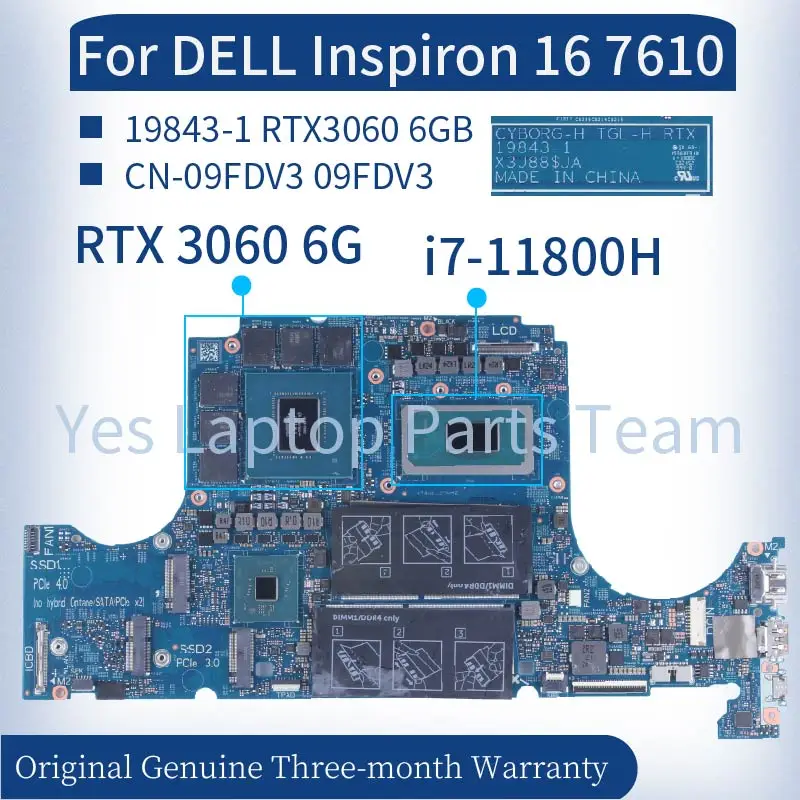 

For DELL G5 5590 G7 7590 Laptop Mainboard VULCAN15_N18E 0CNDTP 0D2DM3 0MXHK3 GTX1660Ti RTX2060 RTX2070 DDR4 Notebook Motherboard