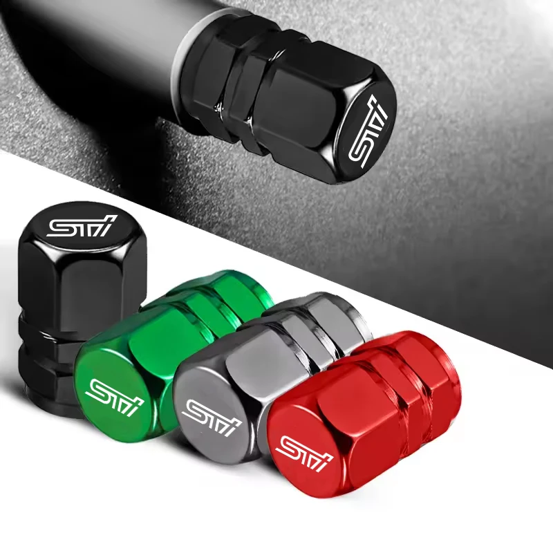 4 tapas de válvula de aleación para coche, cubiertas antipolvo para ruedas, accesorios para neumáticos para Subaru STI Forester Impreza Tribeca Crosstrek Legacy WRX
