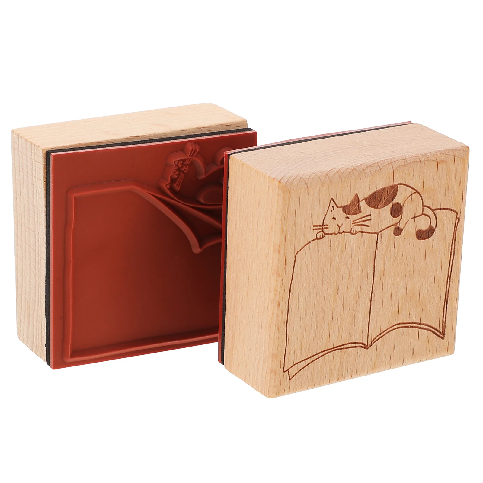 

2Pcs Vintage Stamp Collection for Notebook DIY Journal Cards Decorative Wooden Stamps Cute Cartoon Frame Patterns Scrapbook