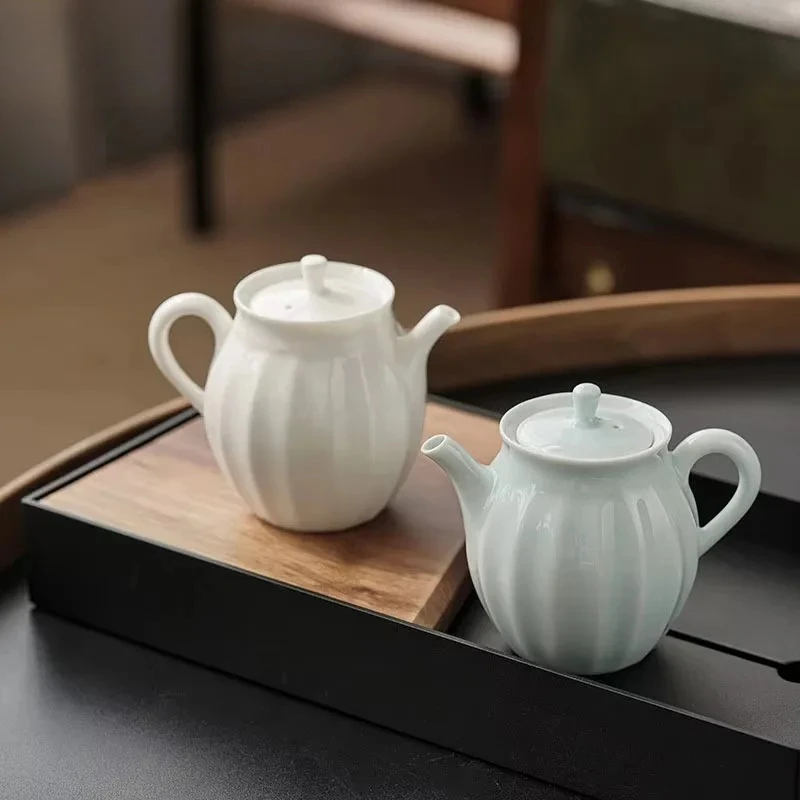 

160ml Boutique Mutton Fat Jade White Porcelain Literati Xi Shi Pot Handmade Household Kungfu Tea Set Tea Ceremony Drinkware Gift