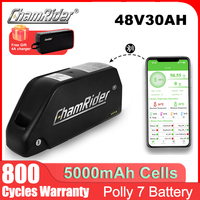 Polly 7 48V Electric Bicycle Battery ChamRider 30AH Ebike Battery 50A BMS Downtube Battery 500W 750W 1000W 21700 Cells