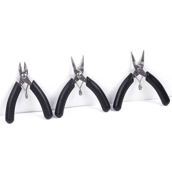 1Pc Schwarz Edelstahl Schmuck Zangen, Der Werkzeug Zubehör Schere Pinzette Opener Ring Draht Schneiden Biegen Häkeln DIY