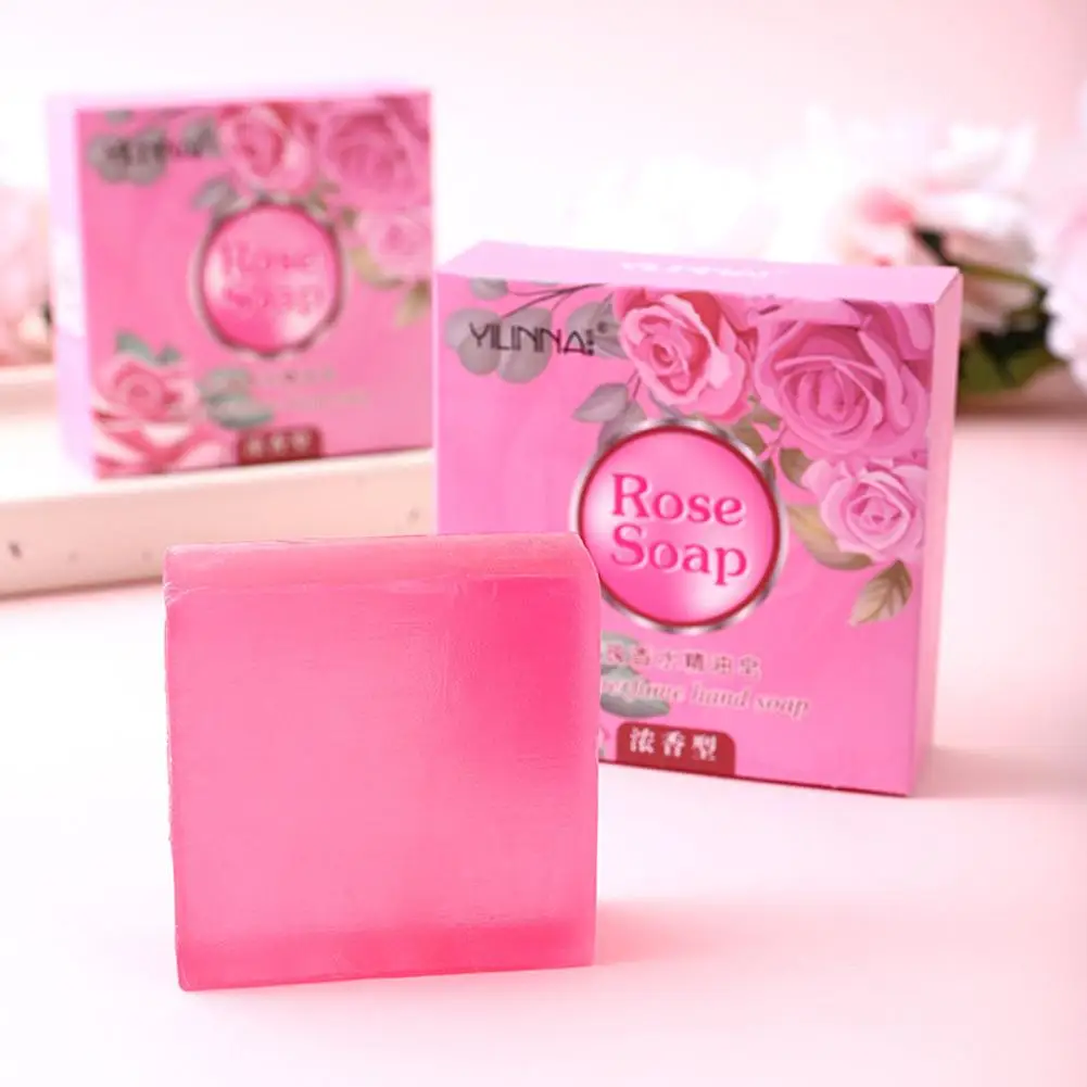 1 Box Handmade Rose Essential Oil Soap Gently Moisturizing Treatment For Acne Smooth Nourish Skin Luxurious Bath Skin Care D9C4