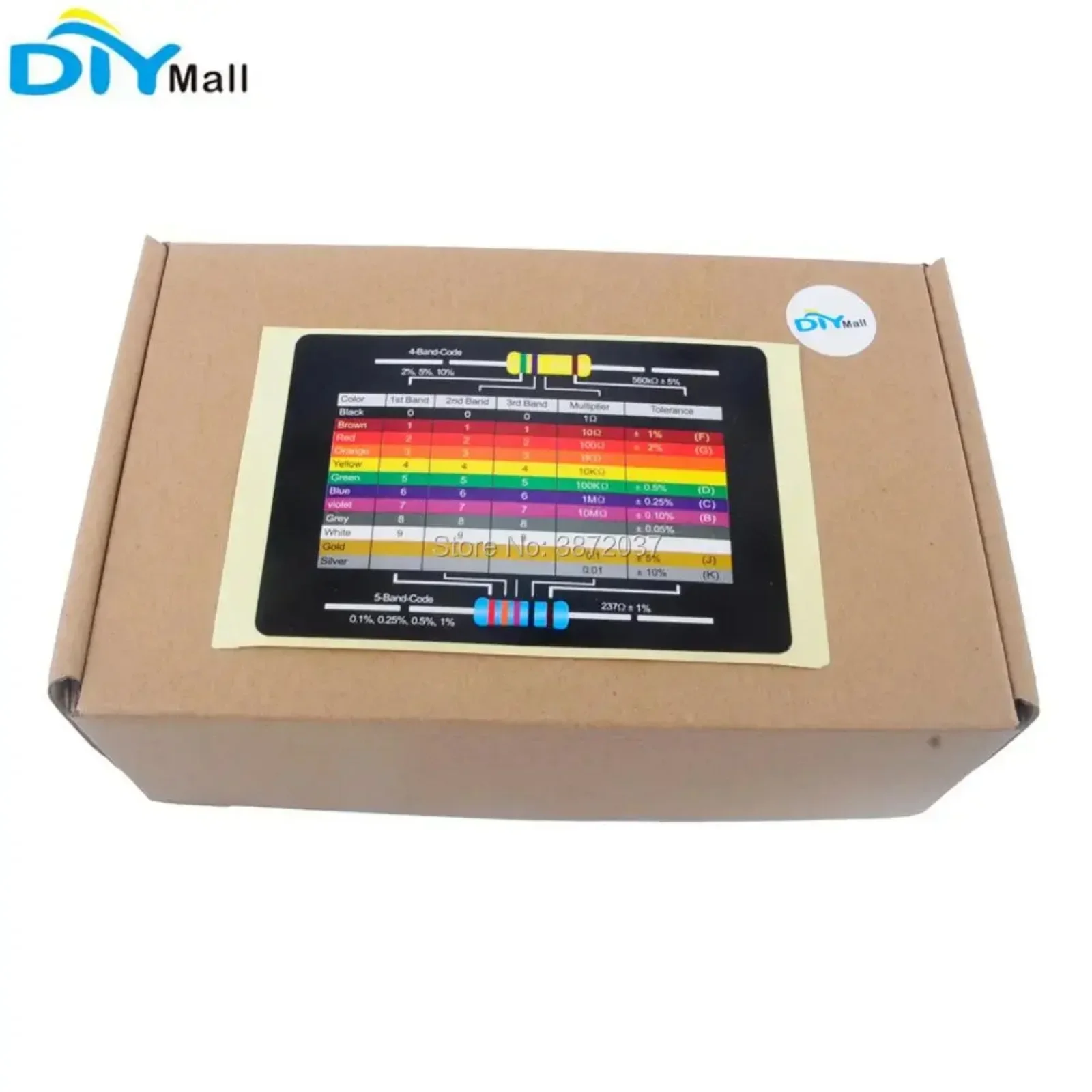 1460/600 pieces/set 1/4W five-color ring resistor metal film resistor classification kit 1% accuracy 73Value, 30Value