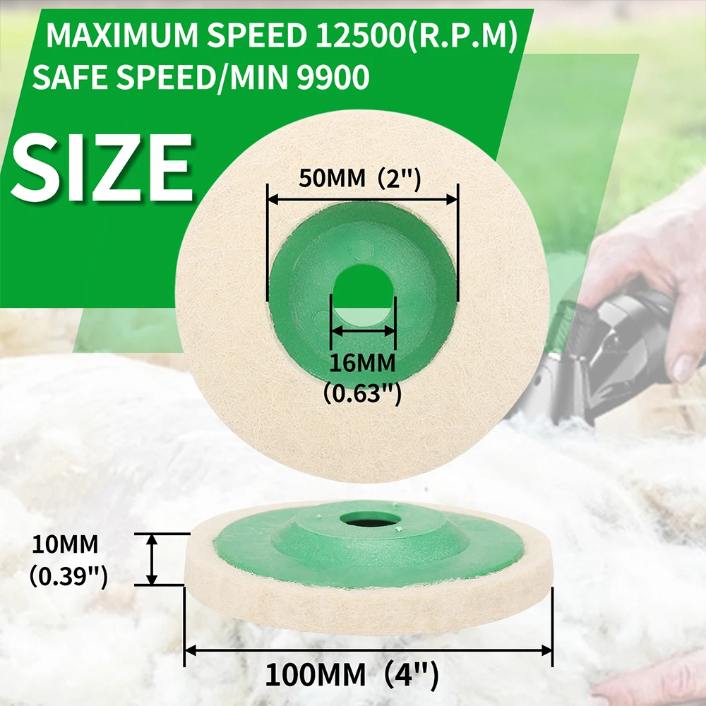 1/3/5Pcs 4inch Wool Polishing Wheels Buffing Pad Angle Grinder Wheel Felt Polishing Pad Disc For Metal Marble Glass Ceramics